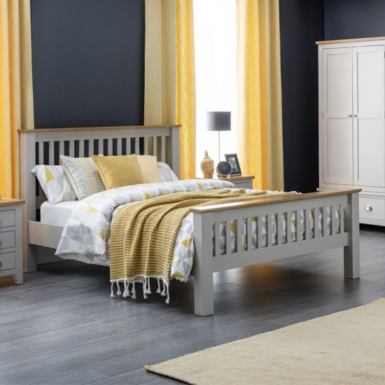 Richmond Wooden Double Bed In Oak And Grey