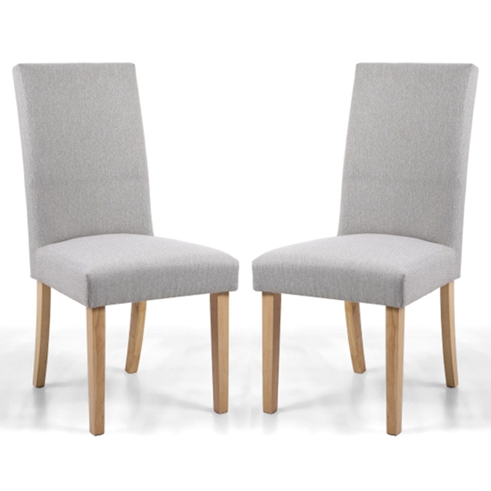 Ridley Herringbone Plain Cappuccino Dining Chairs With Natural Legs In Pair