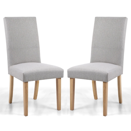 Ridley Herringbone Plain Cappuccino Dining Chairs With Natural Legs In Pair