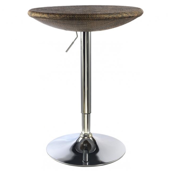 Ripley Textilene Bar Table In Brown With Chrome Base