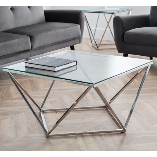 Riviera Clear Glass Octagonal Coffee Table With Chrome Frame