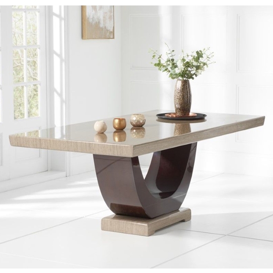 Rivilino 170cm Marble Rectangular Dining Table In Brown