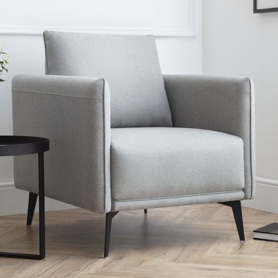 Rohe Platinum Wool Effect Armchair In Grey