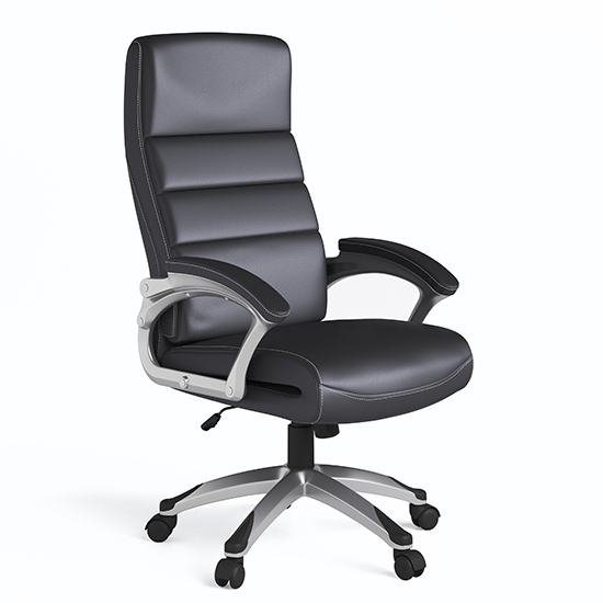 Roseville Faux Leather Home And Office Chair In Black