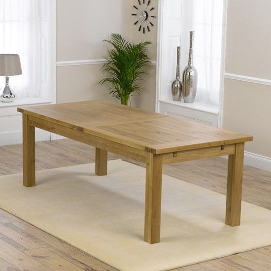 Rustique Rectangular Large Wooden Dining Table In Oak
