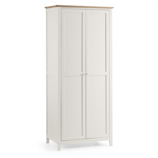 Salerno Wooden 2 Doors Wardrobe In Oak And White