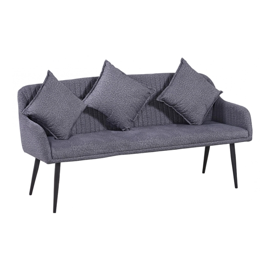 Sandlewood Fabric 3 Seater Sofa In Grey With 3 Cushions