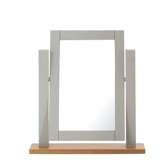 Sandringham Dressing Table Mirror In Oak And Grey Wooden Frame