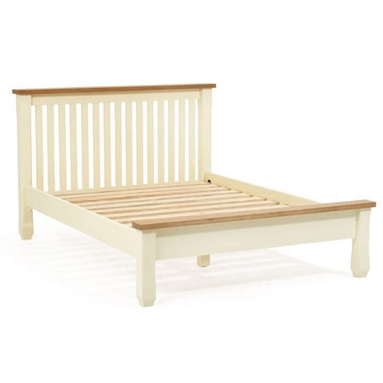 Sandringham Wooden King Size Bed In Oak And Cream