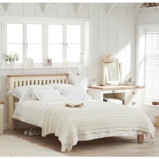 Sandringham Wooden Double Bed In Oak And Cream