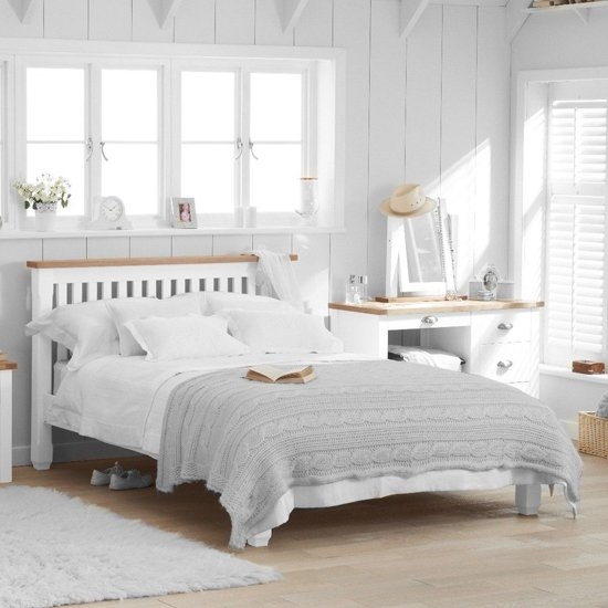 Sandringham Wooden Double Bed In Oak And White
