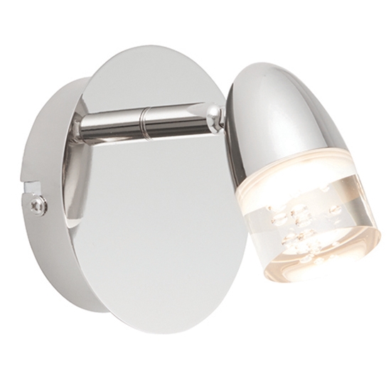 Saul Led Single Wall Light In Bright Nickel