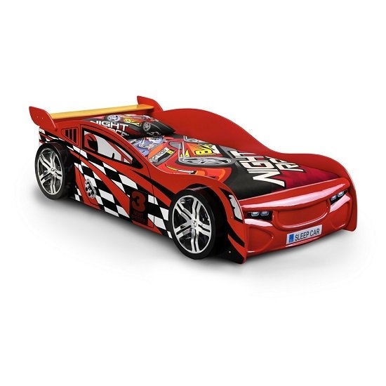 Scorpion Wooden Racer Kids Single Bed In Red High Gloss