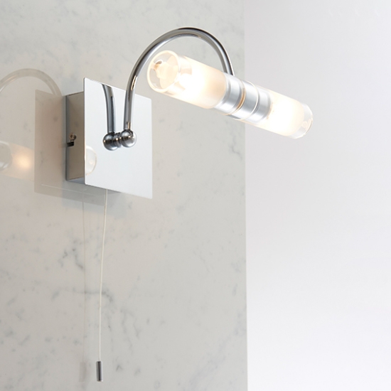 Shore Clear And Frosted Glass 2 Lights Wall Light In Chrome