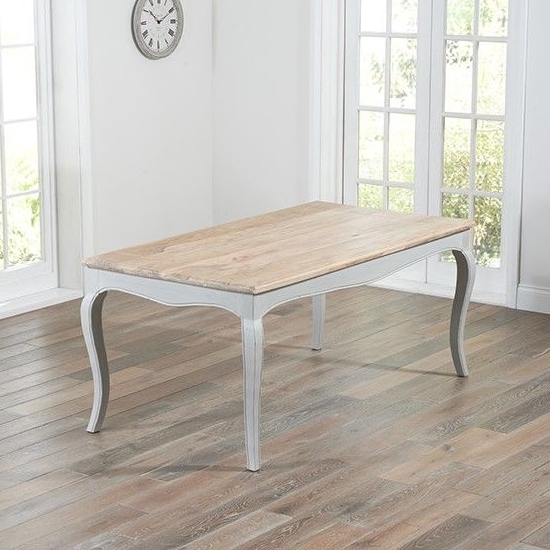 Sienna Classic Large Wooden Dining Table In Oak And Grey