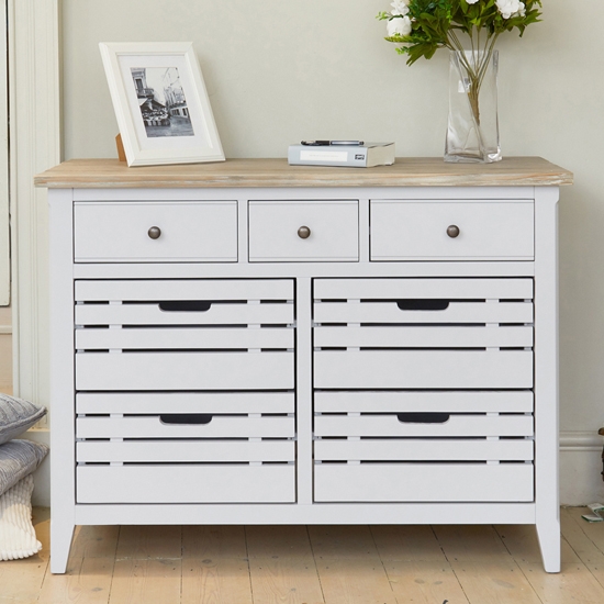 Signature Wooden Sideboard In Grey And Oak