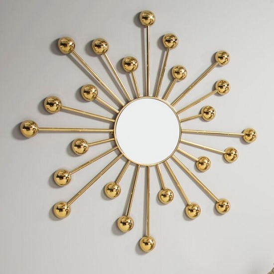 Silas Wall Mirror In Gold Strainlees Steel Frame