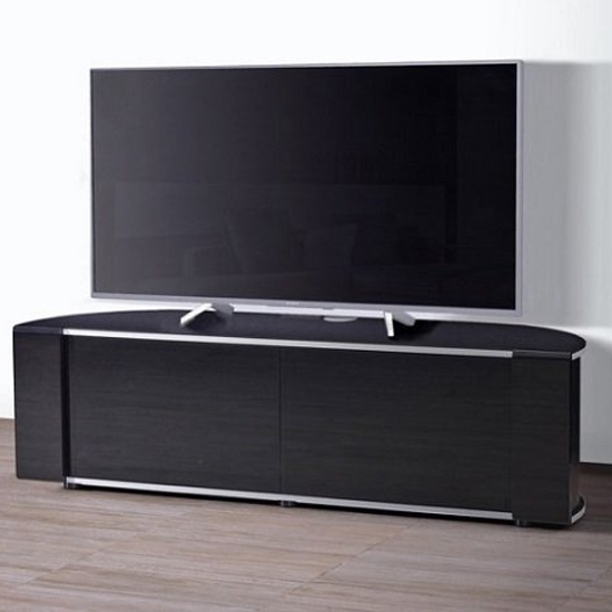 Sirius Medium Corner Tv Stand In Black High Gloss With Push Release Doors