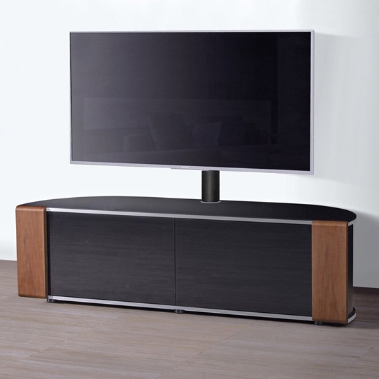 Sirius Ultra Large Corner Black Gloss Tv Stand In Oak And Walnut