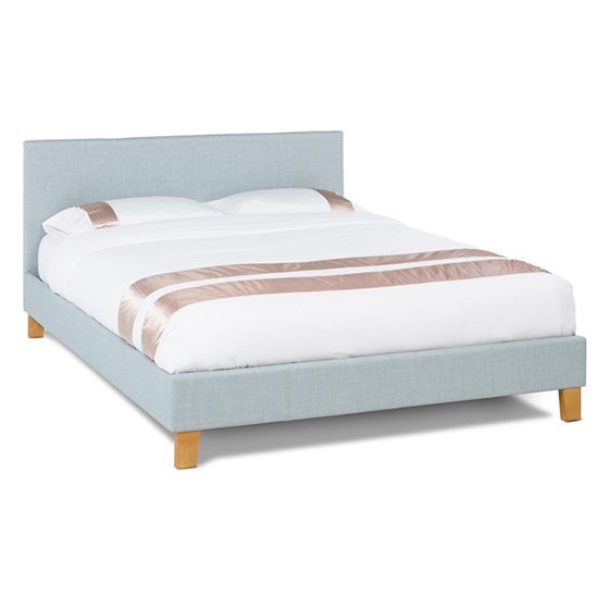 Sophia Fabric Upholstered King Size Bed In Ice