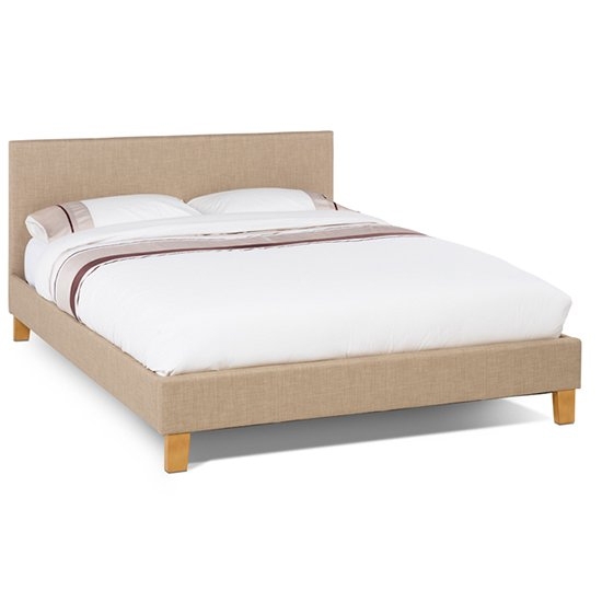 Sophia Fabric Upholstered King Size Bed In Wholemeal