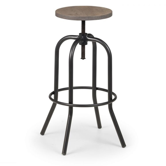 Spitfire Industrial Wooden Bar Stool In Mocha Elm