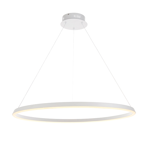 Staten Led Ceiling Pendant Light In Matt White With White Diffuser