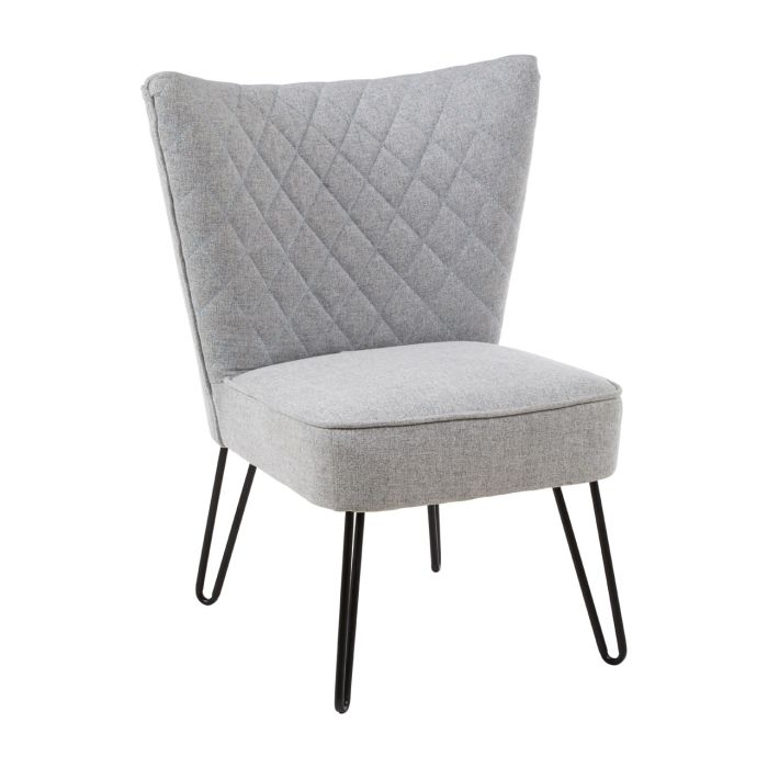 Stockholm Fabric Upholstered Wing Accent Chair In Light Grey