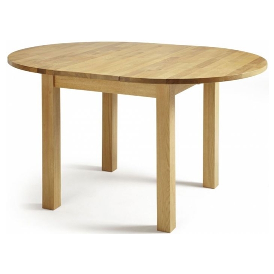 Sutton Extending 105cm Wooden Round Dining Table In Oak