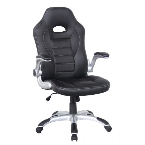 Talladega Faux Leather Home And Office Chair In Black