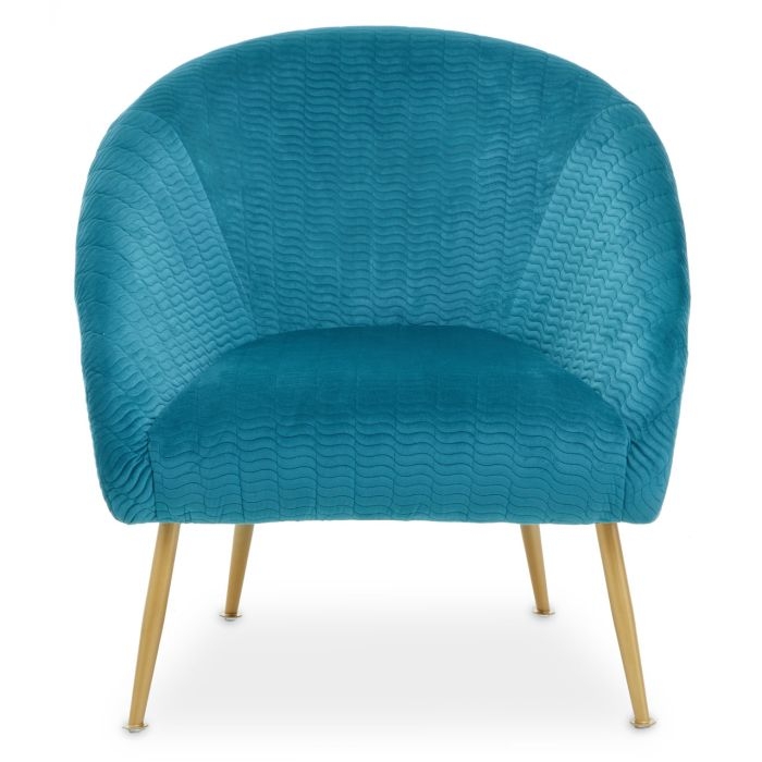 Tania Velvet Upholstered Occasional Bedroom Chair In Blue