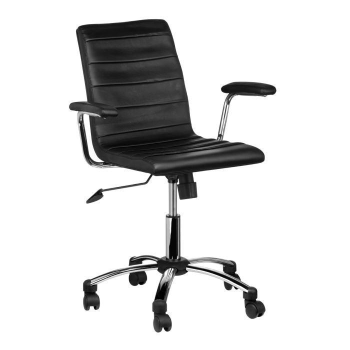 Timoteo Faux Leather Home And Office Chair In Black