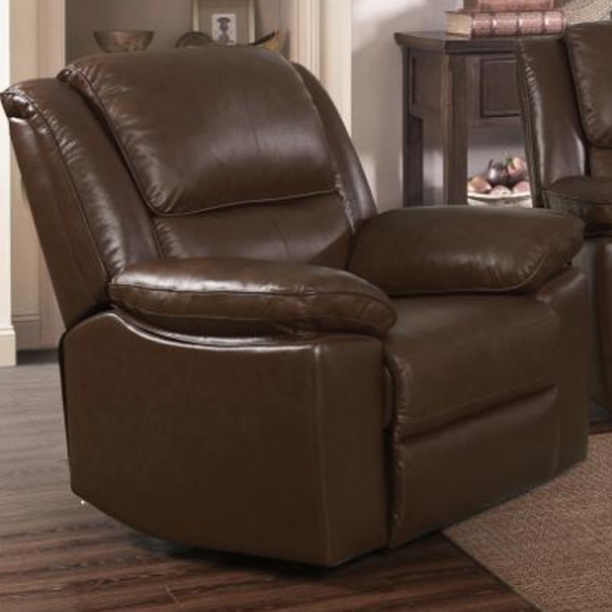 Toledo Faux Leather And Pvc Recliner Chair In Brown