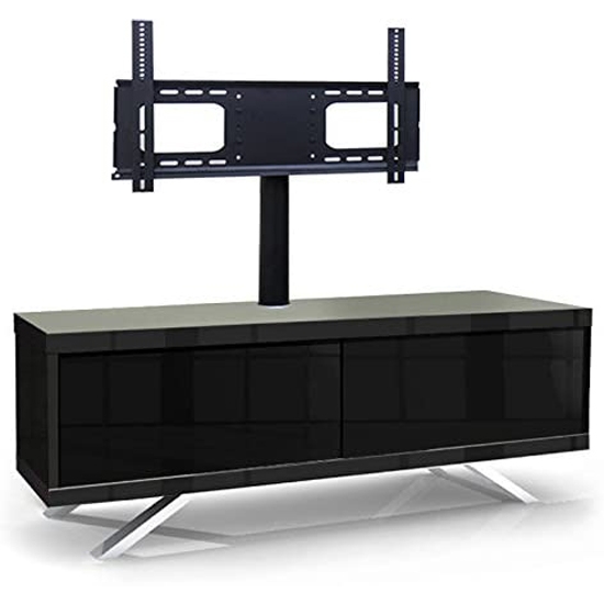 Tucana Ultra Wooden Tv Stand In Black High Gloss With 2 Storage Compartments