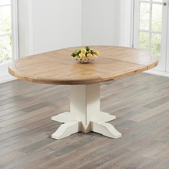 Turin Extending Wooden Dining Table In Oak And Cream