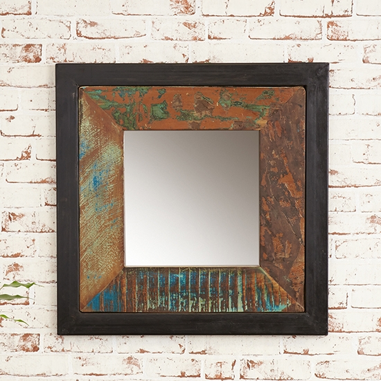 Urban Chic Wooden Landscape Or Portrait Small Wall Mirror