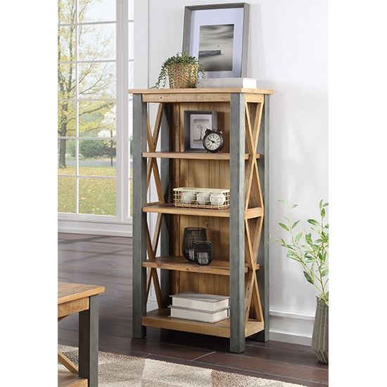 Urban Elegance Wooden Small Bookcase In Reclaimed Wood