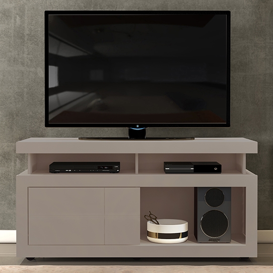 Vision Flat Screen Wooden Tv Stand In Grey