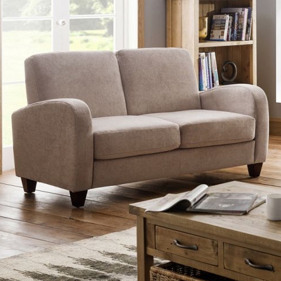 Vivo Chenille Fabric 3 Seater Sofa In Mink