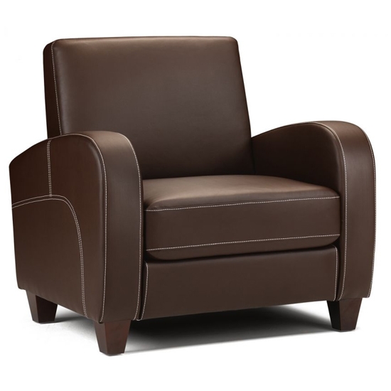 Vivo Faux Leather Armchair In Chestnut