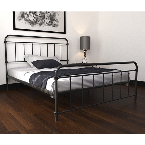 Wallace Metal Double Bed In Black