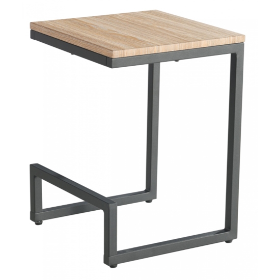 Warren Wooden Lamp Table In Oak Effect With Black Metal Legs