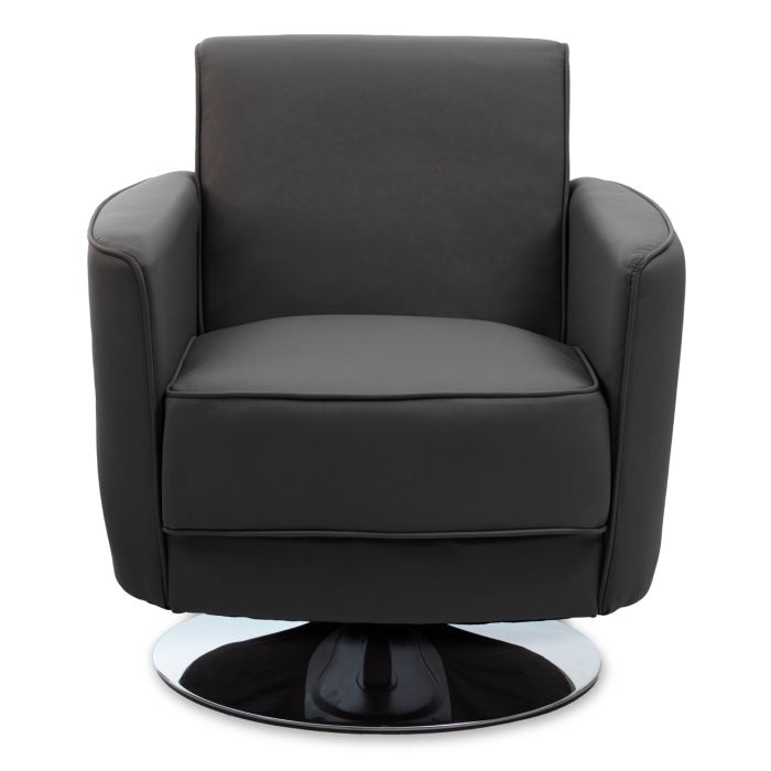 Wester Leather Effect Home And Office Chair In Mink With Chrome Base