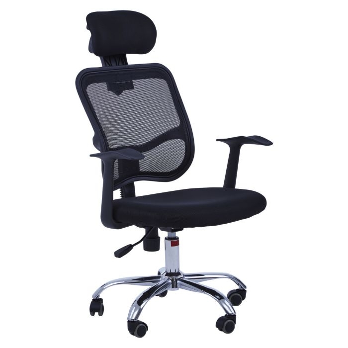 Westland Fabric Rolling Home And Office Chair In Black With Rolling Base