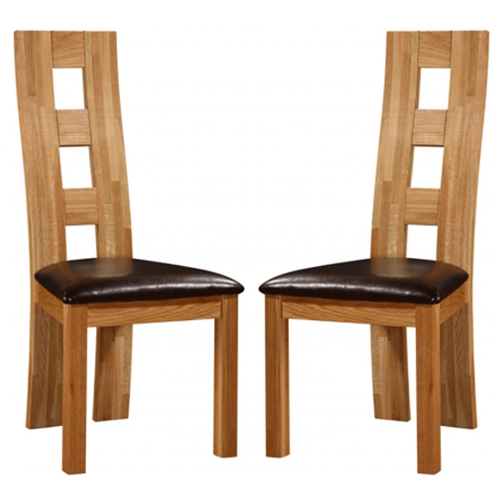 Weston Oak Wooden Dining Chairs In Pair