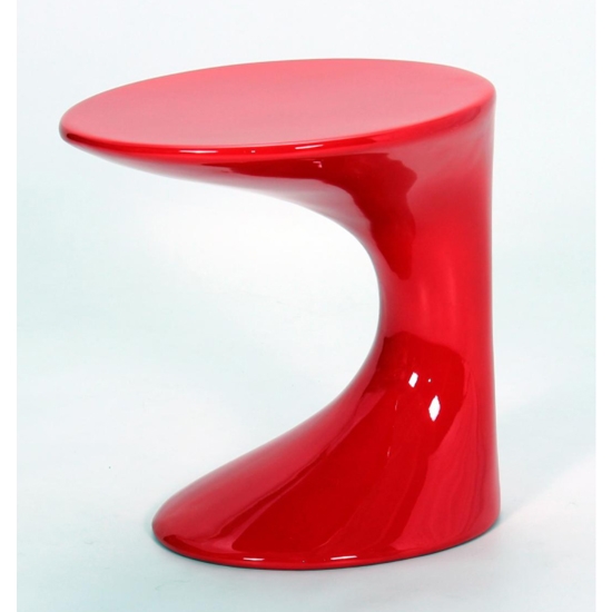 Wilcox Wooden Lamp Table In Red High Gloss