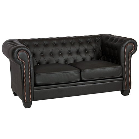 Winston Faux Leather And Pvc 2 Seater Sofa In Black