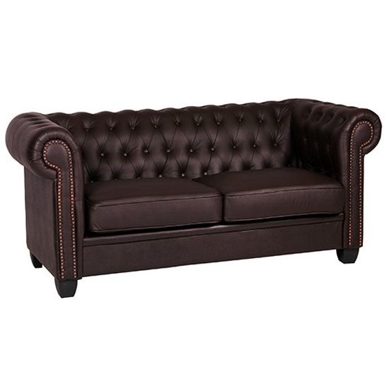 Winston Faux Leather And Pvc 2 Seater Sofa In Brown