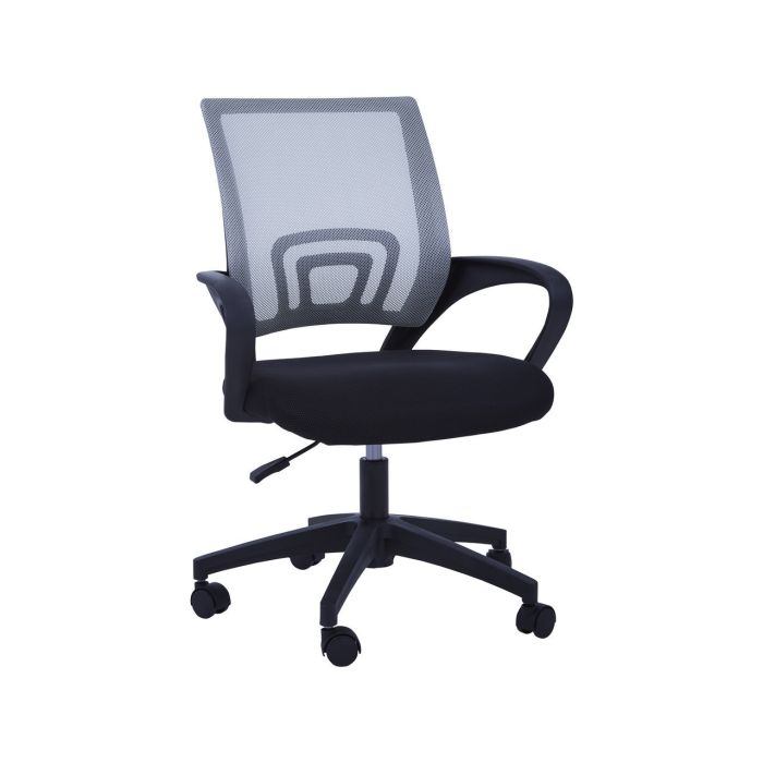 Wostan Nylon Home And Office Chair In Grey With Black Armrest