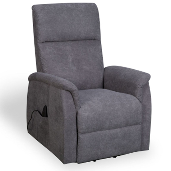 Yorke Fleck Effect Fabric Recliner Chair In Grey